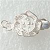 Sterling Silver Box Clasp, 925 Sterling Silver, Flower, plated, single-strand 9mm 