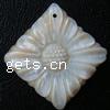 Carved Shell Pendants, Flower 32mm Approx 10mm 