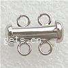 Sterling Silver Slide Lock Clasp, 925 Sterling Silver, Tube, plated 
