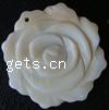 Carved Shell Pendants, Flower Grade A, 36mm 