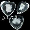 Transparent Acrylic Pendants, Heart, faceted & translucent Approx 