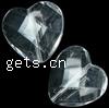 Transparent Acrylic Beads, Heart, faceted & translucent Approx 