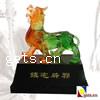 Lampwork Decoration, Animal, kylin shape, colored glaze lampwork, 130x130x50mm, Sold by PC