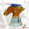Lampwork Decoration, Animal, horse shape, colored glaze lampwork, 260x61x151mm, Sold by PC