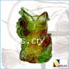 Lampwork Decoration, Animal, fish shape, colored glaze lampwork, 86x77x130mm, Sold by PC