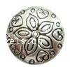 Zinc Alloy Flat Beads, Flat Round, plated, with flower pattern 19mm 