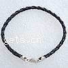 PU Leather Necklace Cord, sterling silver lobster clasp 3mm 