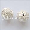 Sterling Silver Stardust Beads, 925 Sterling Silver, Round, plated 9mm Approx 1mm 