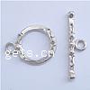 Sterling Silver Toggle Clasp, 925 Sterling Silver, Round, plated, textured & single-strand 19mm, 25mm 