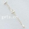 Sterling Silver Hook and Eye Clasp, 925 Sterling Silver, plated, with extender chain & single-strand 75mm 