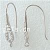 Sterling Silver Hook Earwire, 925 Sterling Silver, Letter J, plated, with cubic zirconia 