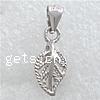 Sterling Silver Pinch Bail, 925 Sterling Silver, Leaf, plated 