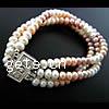 Cultured Freshwater Pearl Bracelets, brass box clasp , 7--8mm 