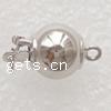 Sterling Silver Box Clasp, 925 Sterling Silver, Round, plated, smooth & single-strand 
