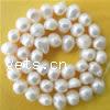 Perles nacres baroques de culture d'eau douce , perle d'eau douce cultivée, naturel, blanc, grade A, 11-12mm Environ 0.8mm pouce, Vendu par brin