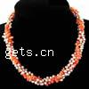 Collar de Coral natural, con perla, 2-tono, 5-6mm, longitud:18 Inch, Vendido por Sarta