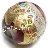 Gold Foil Lampwork Beads, Round Shape 