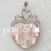 Shell Cabochons For Clasp,Flat Heart,30x30x4mm,Sold per PC