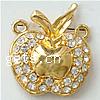 Zinc Alloy Magnetic Clasp, Apple, plated, plating thickness more than 3μm & with Mideast rhinestone Approx 2mm 