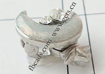 Zinc Alloy Magnetic Clasp, with enamel, Moon, plated, enamel, more colors for choice, 18x15x9mm, Sold By PC