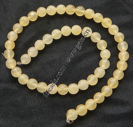 Jade Yellow Bead, Round, more sizes for choice, Length:16 Inch, Sold By Strand