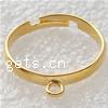 Brass Loop Ring Base, plated, adjustable 3mm Approx 2mm, US Ring 