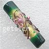 Gold Foil Lampwork Beads, Round tube, 40x10mm, Hole:Approx 2MM, Sold by PC