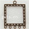 Metal Alloy Chandelier Component, Square, plated, 1/5 loop Approx 2-4mm 