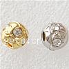 Rhinestone Brass Beads, metal, Esférico, chapado, con diamantes de imitación, más colores para la opción, 7x8mm, agujero:aproximado 3.5mm, Vendido por UD
