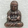Zinklegierung Tier Perlen, Buddha, plattiert, keine, 25x18mm, Bohrung:ca. 1mm, verkauft von PC