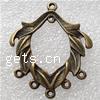 Metal Alloy Chandelier Component, Leaf, plated, 1/5 loop Approx 2mm 