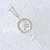 Sterling Silver Peg Bail, 925 Sterling Silver, Round, plated, with cubic zirconia 