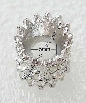 Flower Cap Rhinestone Spacer, with Zinc Alloy, plated, with Mideast rhinestone, more colors for choice, lead & nickel free, 11x10mm, Hole:Approx 4mm, Sold By PC