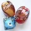 Gold Foil Lampwork Beads, oval, more colors for choice, 24x17mm, Sold by PC