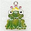 Zinc Alloy Animal Pendants, Frog, plated, enamel & with rhinestone Approx 2mm 