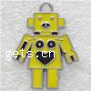 Character Shaped Zinc Alloy Pendants, Robot, plated, enamel Approx 2.5mm 