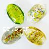 Gold Foil Lampwork Beads, Oval Approx 2MM 