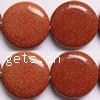 Goldstone Beads, Flat round, 25x25x8mm , Length:16 Inch, Sold by Lot