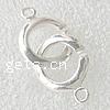 Sterling Silver Interlocking Clasp, 925 Sterling Silver, Round, plated, smooth & single-strand 13mm Approx 2mm 