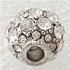 Strass Europa Perlen, mit Zinklegierung, Trommel, plattiert, plattierte Dicke über 3μm, keine, 10x10mm, Bohrung:ca. 3mm, verkauft von PC