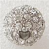 Rhinestone Zinc Alloy Beads, with Zinc Alloy, Round, plated lead free Approx 4mm 