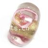 Gold Foil Lampwork Beads, Rondelle, 6x10mm, Hole:Approx 2MM, Sold by PC