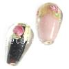 Gold Foil Lampwork Beads, Teardrop, with inner flower, more colors for choice, 15X9mm, Hole:Approx 2MM, Sold by PC