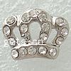 Rhinestone Spacer Bar, with Zinc Alloy, Crown, plated, plating thickness more than 3μm & with Mideast rhinestone nickel free Approx 1mm 