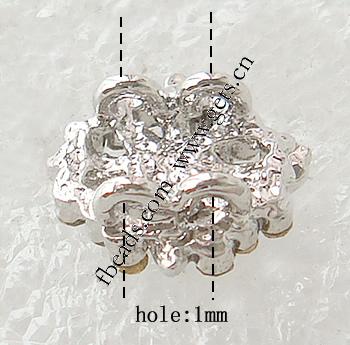 Rhinestone Zinc Alloy Connector, Flower, plated, with Mideast rhinestone, more colors for choice, nickel, lead & cadmium free, 9x9mm, Hole:Approx 1mm, Sold By PC