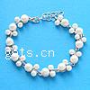 Pearl Sterling Silver Bracelets, 925 Sterling Silver, with pearl Approx 7 Inch 