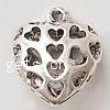 Zinc Alloy Heart Pendants, plated, with heart pattern & hollow Approx 2mm 