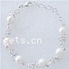 Pearl Sterling Silver Bracelets, Freshwater Pearl, with 925 Sterling Silver .5 Inch 
