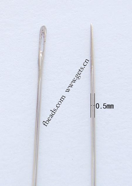 Beading Needles, Stainless Steel, more sizes for choice, original color, Approx 45PCs/Bag, Sold By Bag