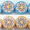 Polymer Clay Jewelry Beads, Coin, with flower pattern 